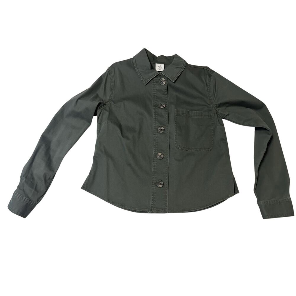 CABi Army Green Button Up Shirt Long Sleeve Size XS